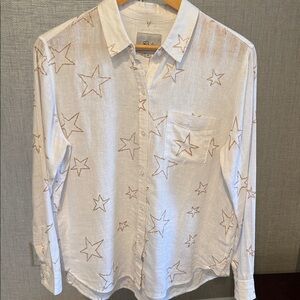 Rails Cream Glitter Star pattern Shirt